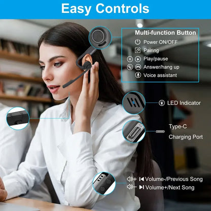 🎁🔥 Open Air Conduction Wireless Bluetooth Headset with Microphone