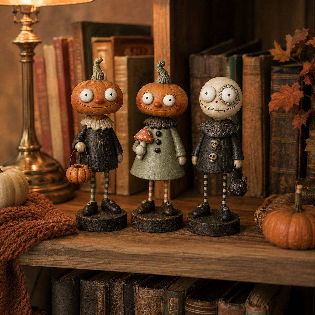 Primitive Pumpkin Friends – Vintage Halloween Figurines Collection