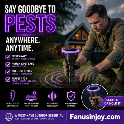 🔥Over 100,000 sold! 🏡️ Solar Powered Ultrasonic Mouse Repeller🛡️ Repel snakes, insects, rodents and protect your home!