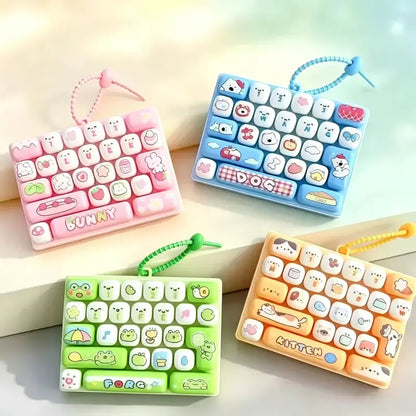 26-Key Mini Fidget Keyboard Keychain – Portable Sensory Stress Relief Toy & Cute Backpack Accessory