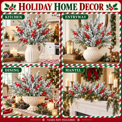 🌿Artificial Frosted Christmas Pine （12-pack）