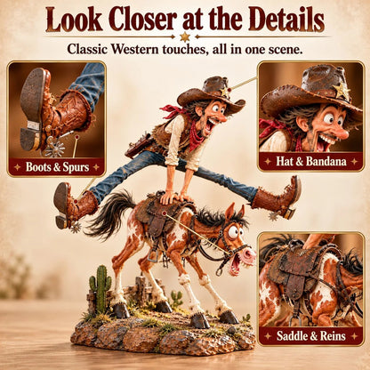 🤠🐴 Hold My Hat! – Funny Cowboy & Horse Figurine | A Gift Full of Western Personality 🎁✨