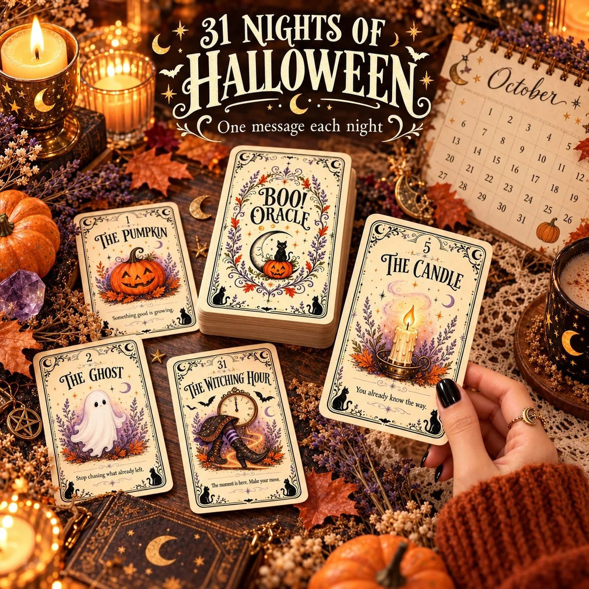 🎃 🔮31 Nights of HalloweenTM Oracle Deck | 31 Daily Spooky Messages for October