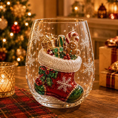 🎄Magical Christmas 3D Glass Cup Collection – Santa, Reindeer, Snowman & Christmas Tree