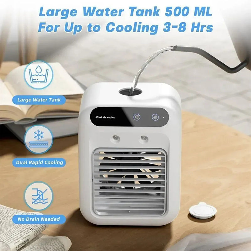 ❄️Beat Summer Heat｜2-in-1 Spray & Cooling Mini Portable  Air Cooler