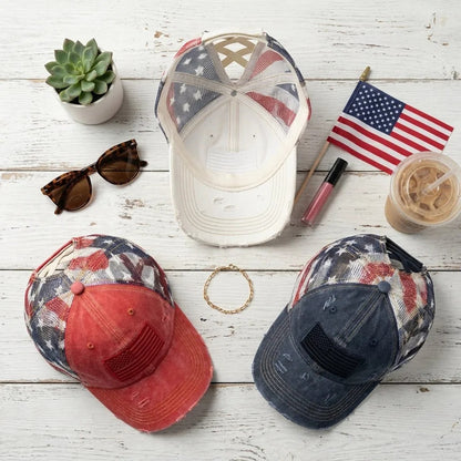 🧢American Flag Ponytail Embroidered Hat, 🔥Buy 2 FREE SHIPPING