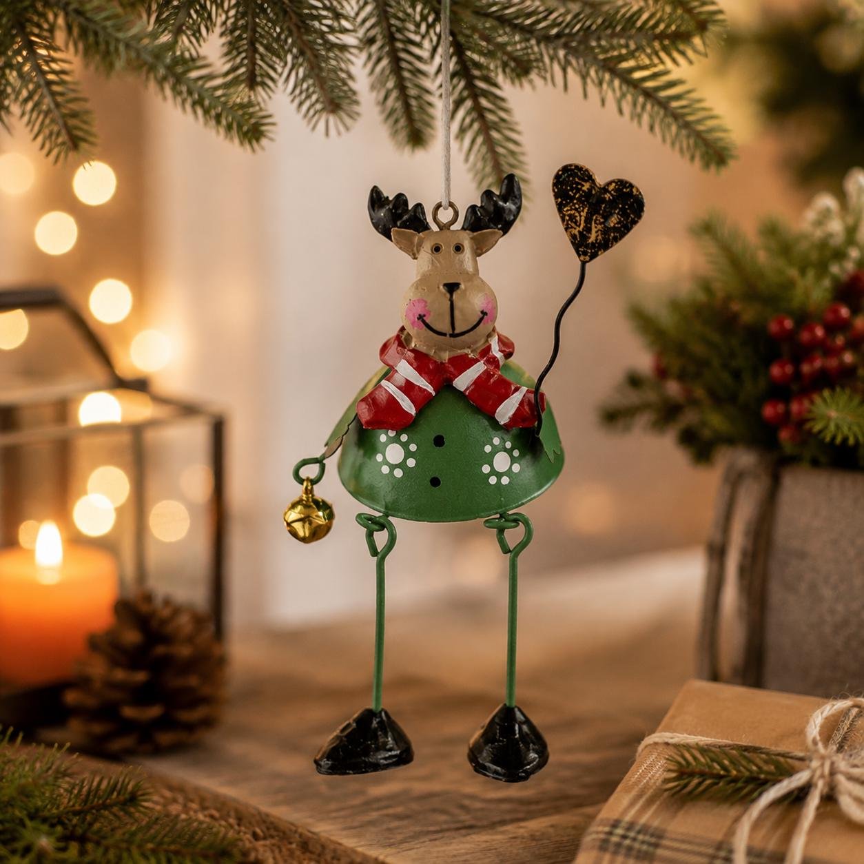 ✨ Hand-Painted Metal Dangling Leg Christmas Ornaments