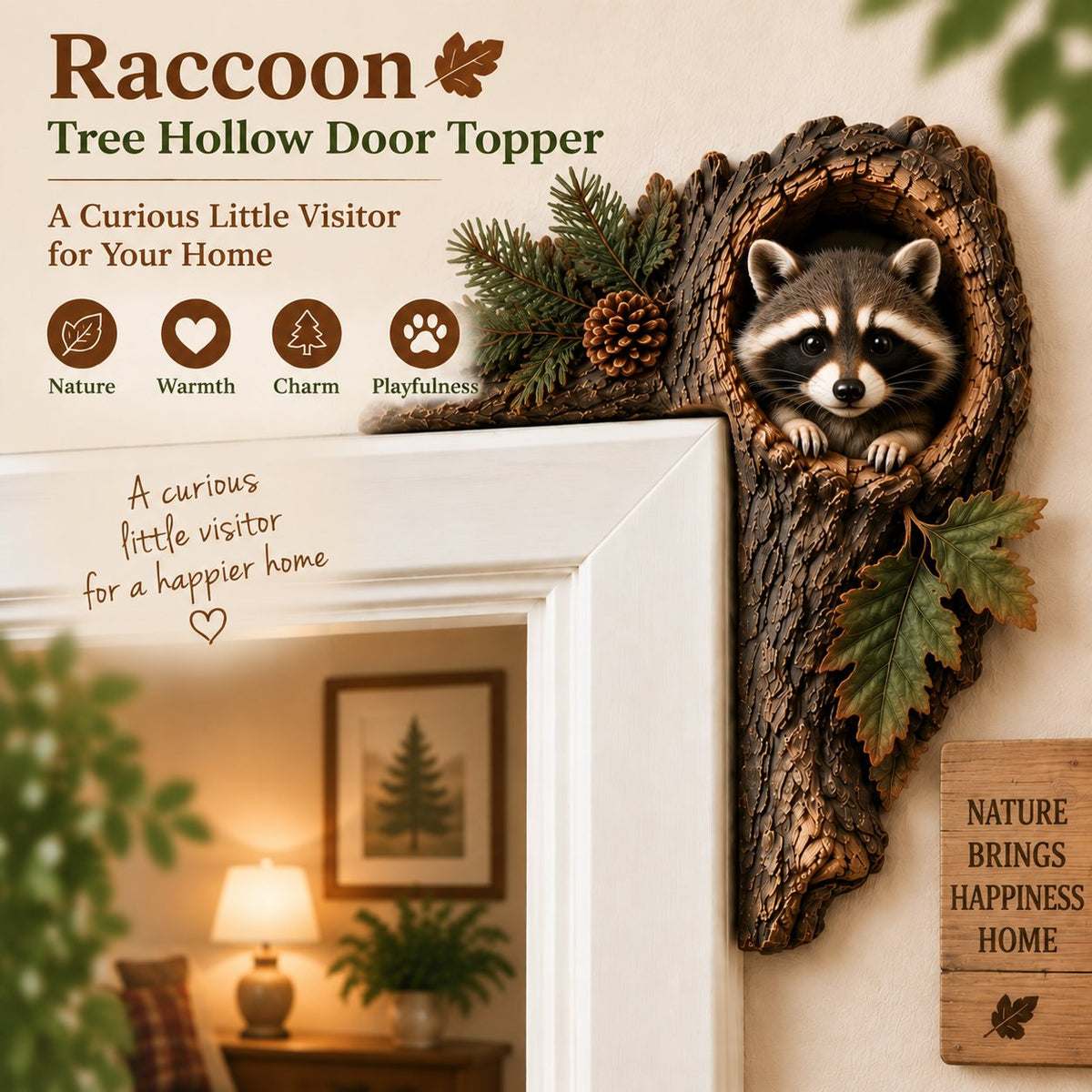 ⏰LAST DAY 50% OFF 🐿️ 3D Chipmunk Tree Hollow Door Topper