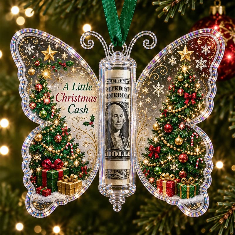 🎄Christmas Cash Gift Butterfly Ornament – Holiday Money Holder Keepsake💵✨