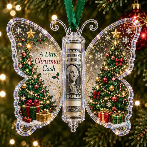 🎄Christmas Cash Gift Butterfly Ornament – Holiday Money Holder Keepsake💵✨