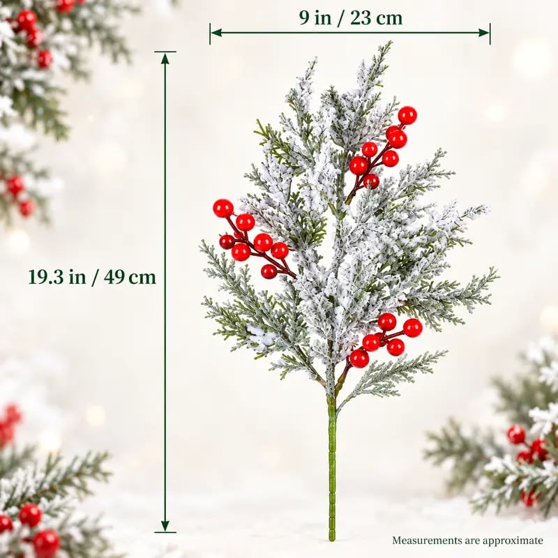 🌿Artificial Frosted Christmas Pine （12-pack）