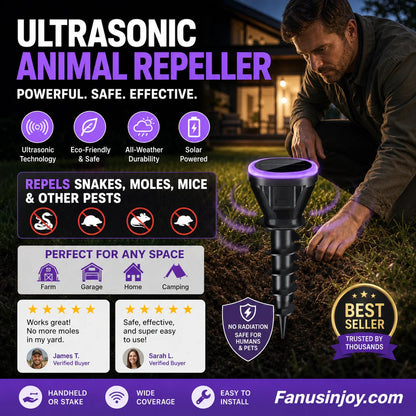 🔥Over 100,000 sold! 🏡️ Solar Powered Ultrasonic Mouse Repeller🛡️ Repel snakes, insects, rodents and protect your home!