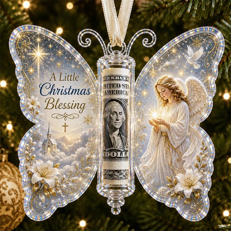 🎄Christmas Cash Gift Butterfly Ornament – Holiday Money Holder Keepsake💵✨