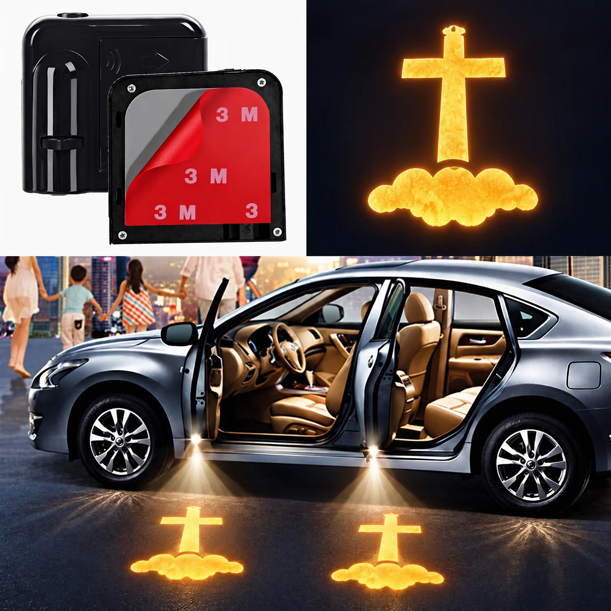 🔥HOT SALE 49% OFF - ✝️Christian Cross Wireless LED Car Door Projector Lights (Set of 2)