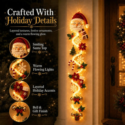 ⏳ Last Day 49% OFF – 🎄MerryCascade™ Glowing Christmas Door Hanger✨