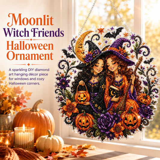 🧙‍♀️🎃Halloween Witch Friendship Diamond Art Window Suncatcher