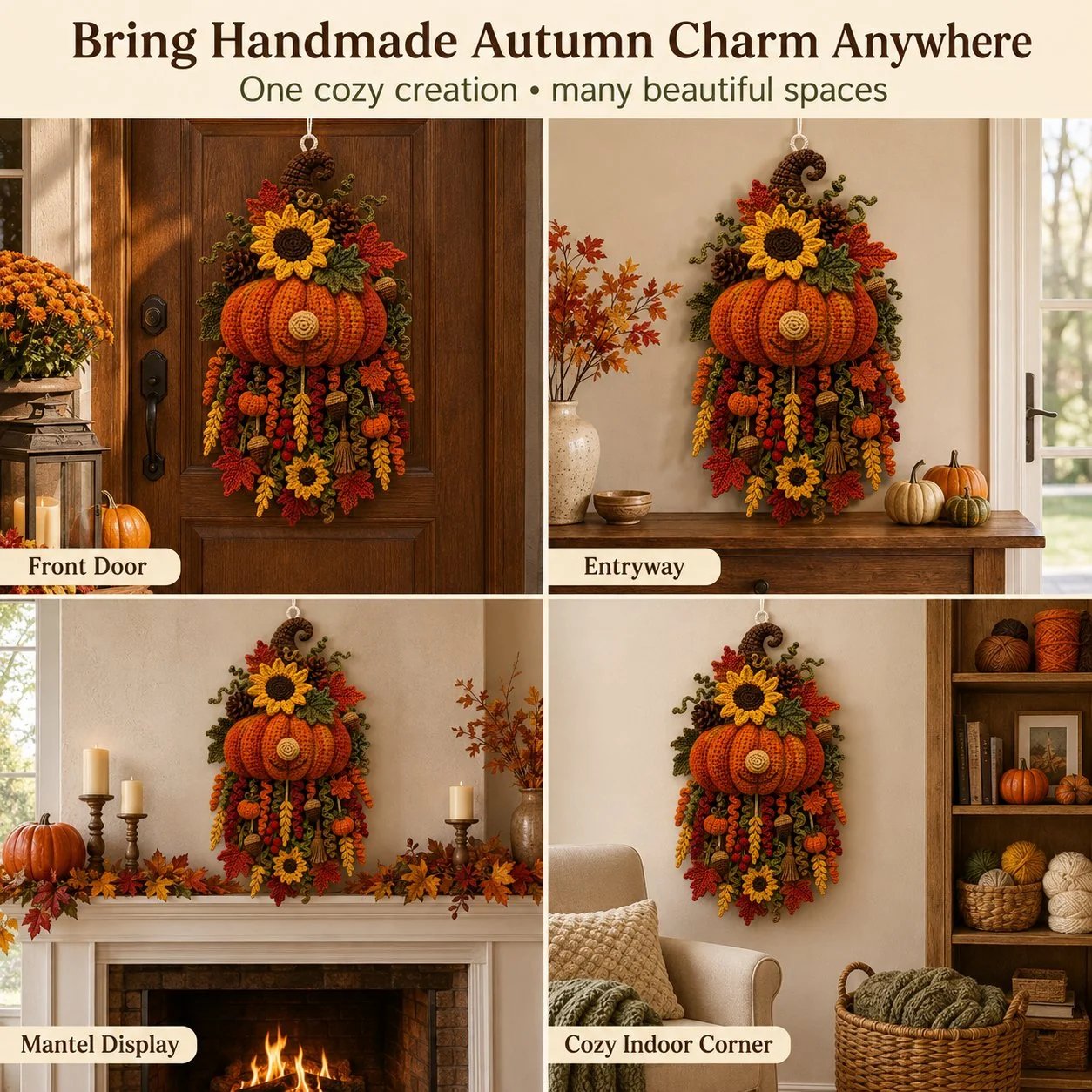 ⏳🔥 HOT SALE 49% OFF – 🧶 DIY Seasonal 3D Crochet Door Hanger Kits | Includes Coordinated Yarn, Stuffing, Accessories & Step‑by‑Step Instructions 💕