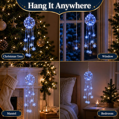 Winter Magic Snowflake CascadeTM – LED Hanging Christmas Ornament❄️