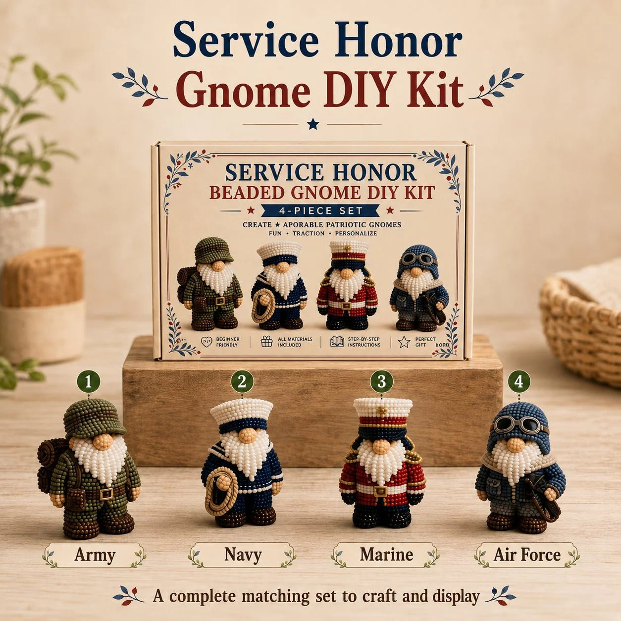 🔥3D Beaded Gnome DIY Kit Collection✨🎁
