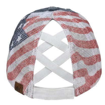 🧢American Flag Ponytail Embroidered Hat, 🔥Buy 2 FREE SHIPPING