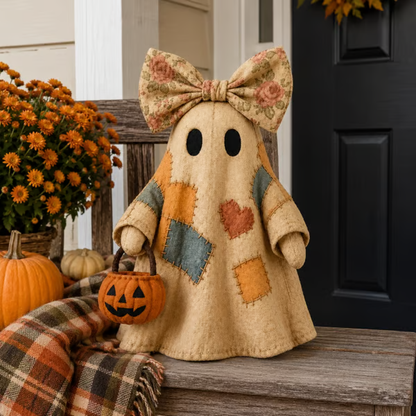 🍂👻 Lighted Vintage Patchwork Ghost🎃