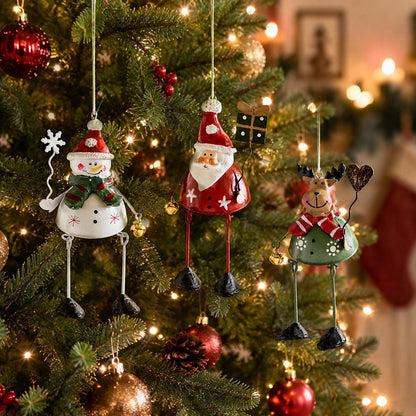 ✨ Hand-Painted Metal Dangling Leg Christmas Ornaments