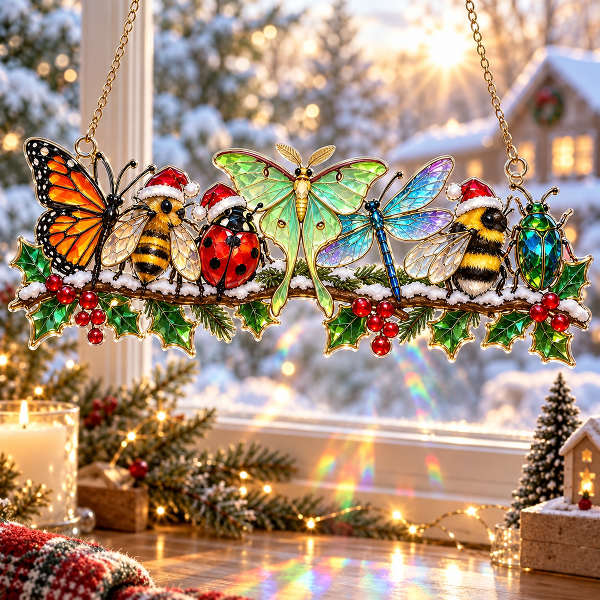 🎄 Winter Wonderland Suncatchers– 11 Festive Stained-Glass Style Designs