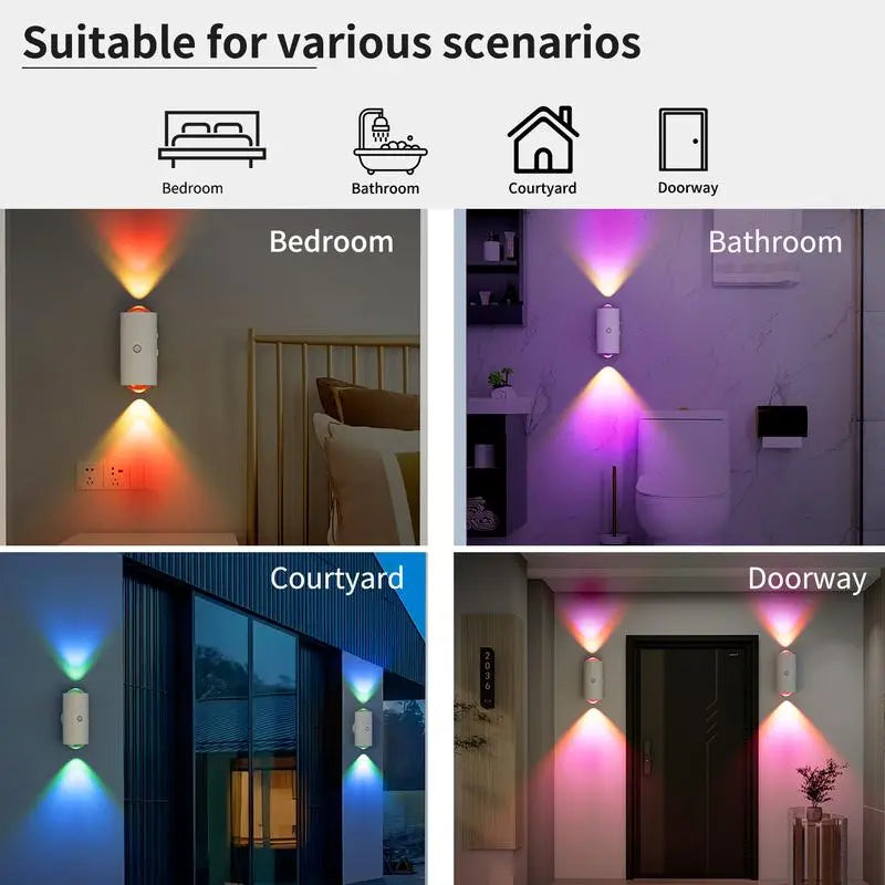 🔥RGB Motion Sensor LED Night Light Rechargeable Magnetic Dimmable Wall Lamp for Halloween Decor