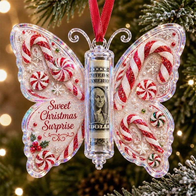 🎄Christmas Cash Gift Butterfly Ornament – Holiday Money Holder Keepsake💵✨