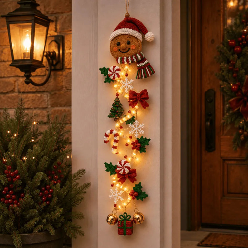 ⏳ Last Day 49% OFF – 🎄MerryCascade™ Glowing Christmas Door Hanger✨