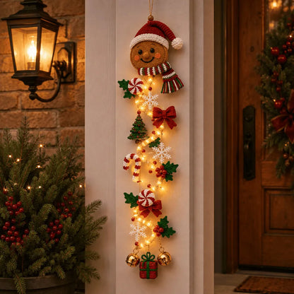 ⏳ Last Day 49% OFF – 🎄MerryCascade™ Glowing Christmas Door Hanger✨