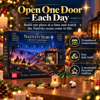 ⛪✝️Nativity Advent Calendar – 24-Day Buildable Christmas Nativity Set