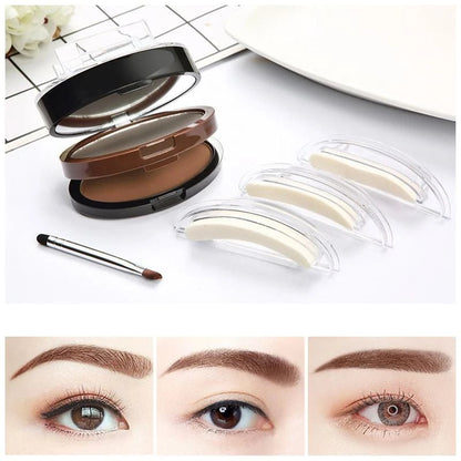 💄 Adjustable Eyebrow Stamp – Bi-Tone Powder – Waterproof & 24-Hour Wear for Makeup