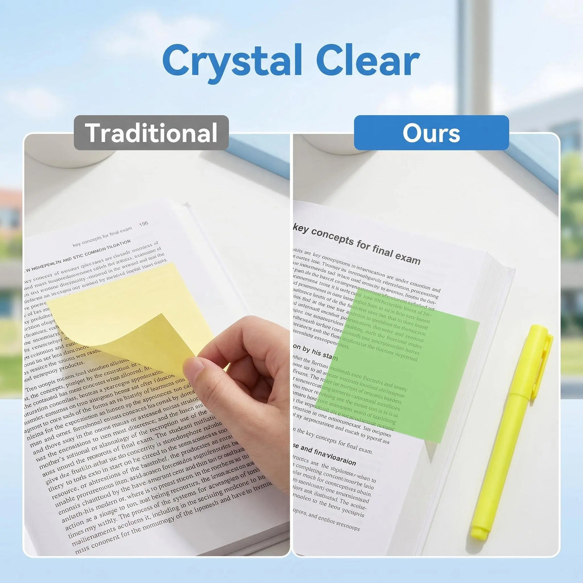 Rarler Transparent Pull-Out Glitter Sticky Notes (12-Box Set, 960 Sheets) – Strong Adhesive Desk Accessory