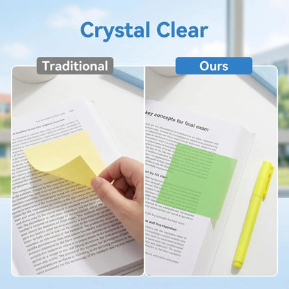 Rarler Transparent Pull-Out Glitter Sticky Notes (12-Box Set, 960 Sheets) – Strong Adhesive Desk Accessory