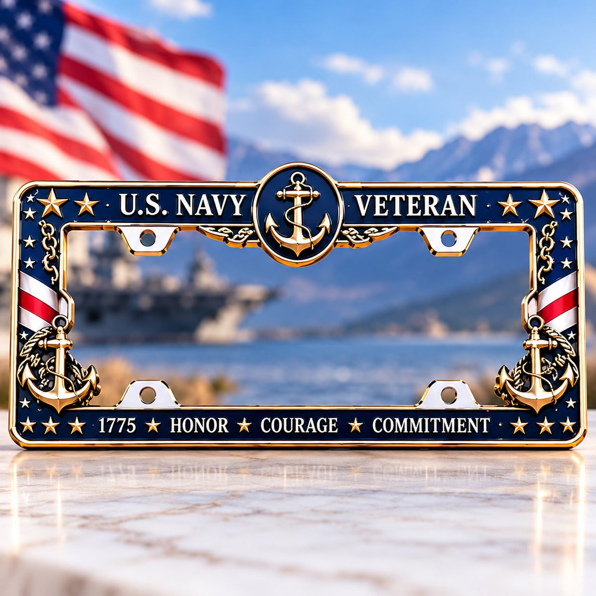 🇺🇸🦅 Honor Their Service – U.S. Military Veteran Commemorative License Plate Frame