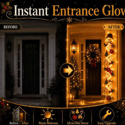 ⏳ Last Day 49% OFF – 🎄MerryCascade™ Glowing Christmas Door Hanger✨