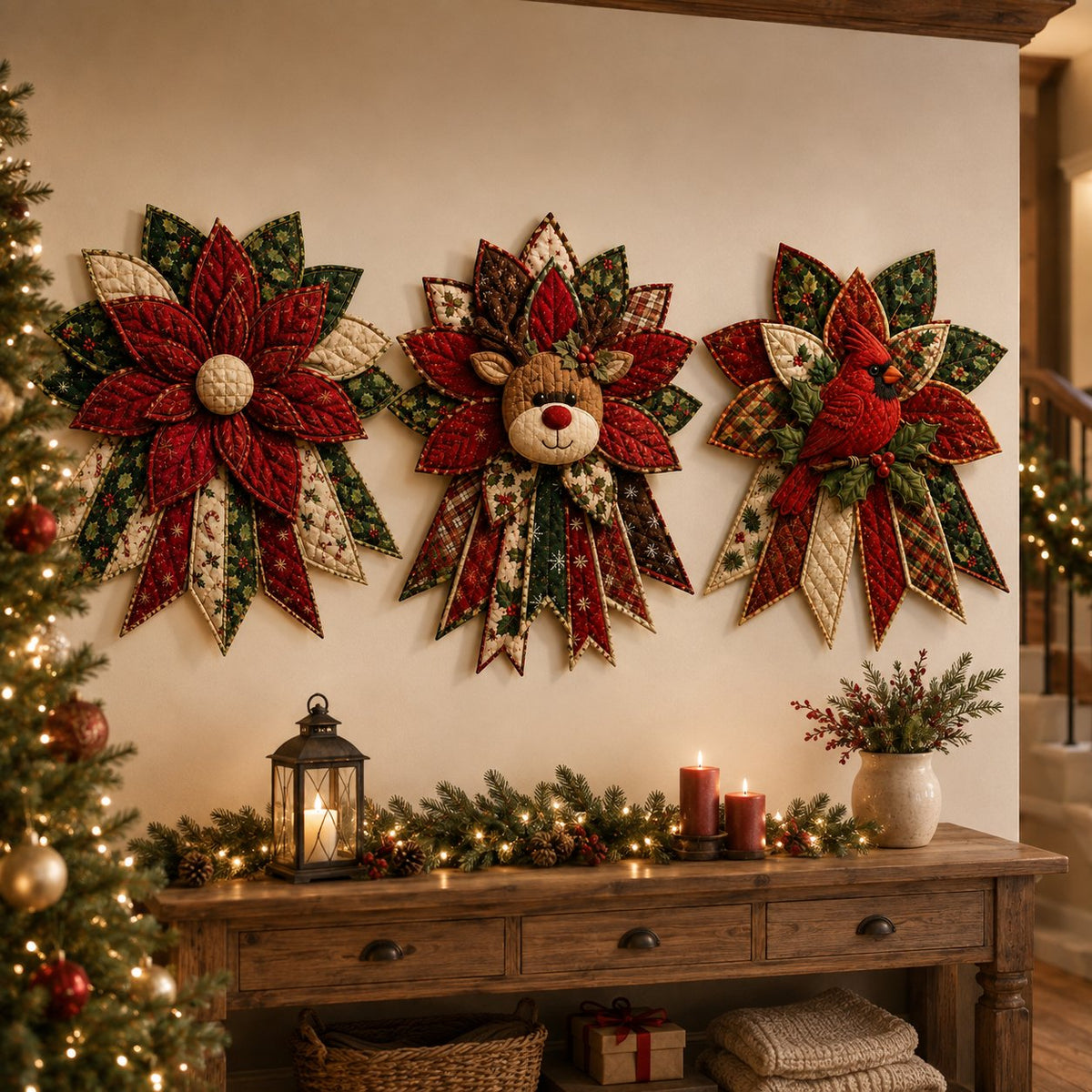 🎄 50% OFF Holiday Special – DIY Quilted Christmas Door Hanging Sewing Kit ✨