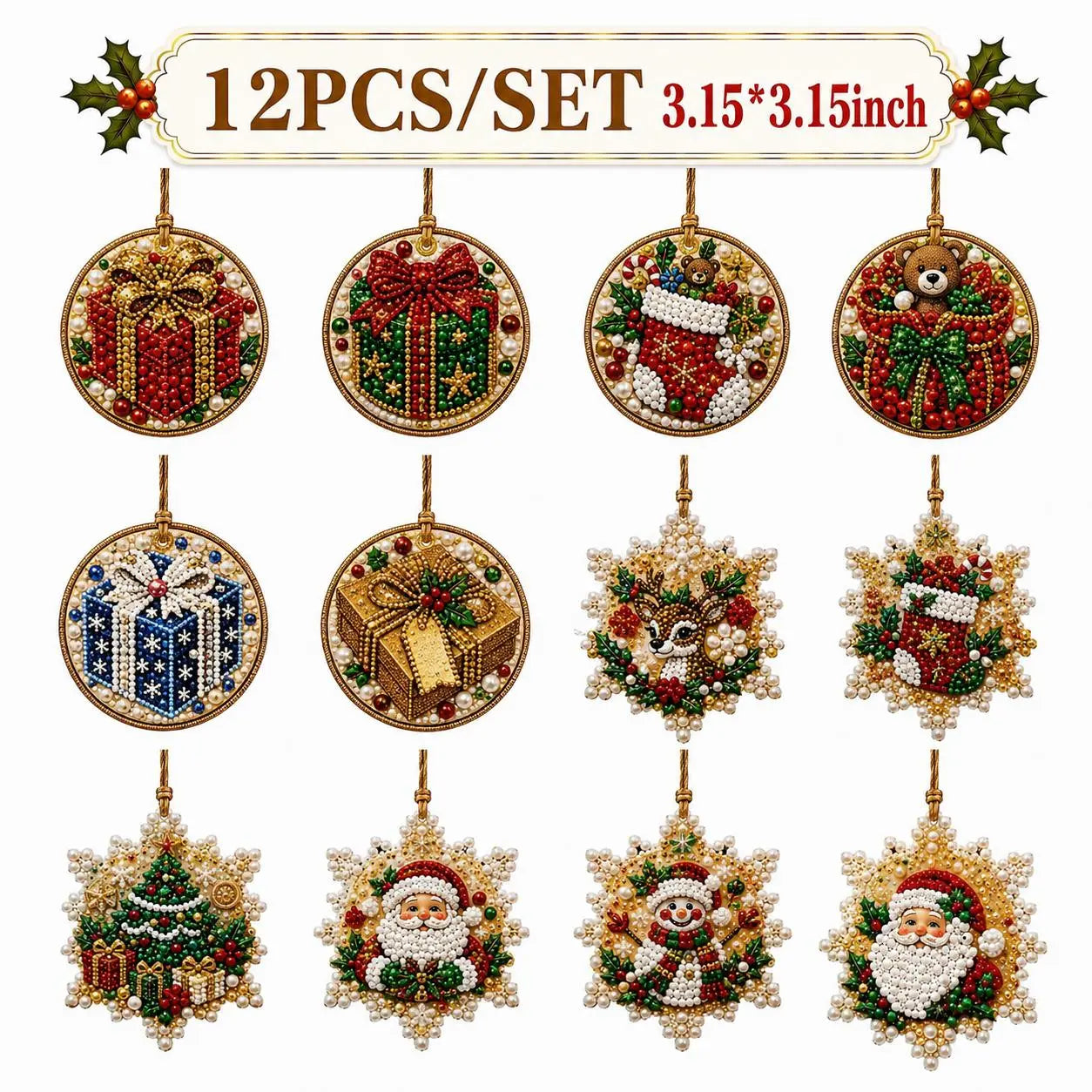🎄🎉Christmas DIY Diamond Painting Ornaments Kit