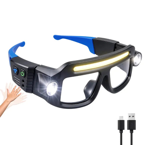 Rechargeable LED Headlamp Glasses – Hands-Free Work Light for Car Repair, DIY & Camping