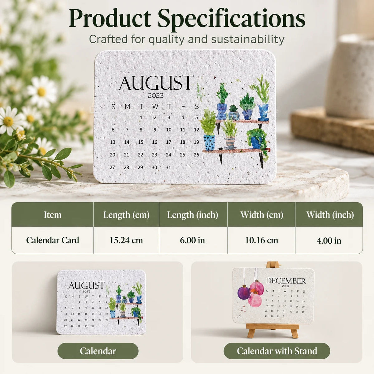 🌼Early Holiday Sale 50% OFF-🌱Eco-Friendly Plantable “Timeless” Seed Calendar 2027