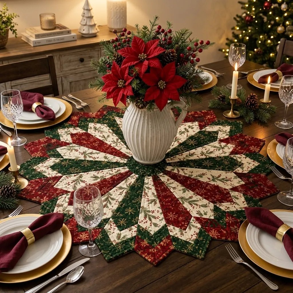 🎄✨Holiday Star Table Topper Quilting Template Set