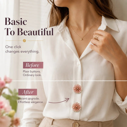 🎉🌸 Flower Button Covers – Instant No-Sew Shirt & Blouse Upgrade