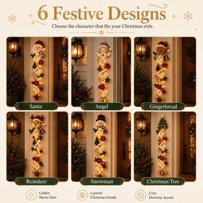 ⏳ Last Day 49% OFF – 🎄MerryCascade™ Glowing Christmas Door Hanger✨