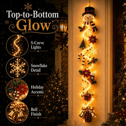 ⏳ Last Day 49% OFF – 🎄MerryCascade™ Glowing Christmas Door Hanger✨