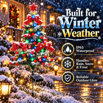 🌱 Solar Cedar Christmas Tree Lights🔥 | Festive Outdoor Holiday Decor🔥