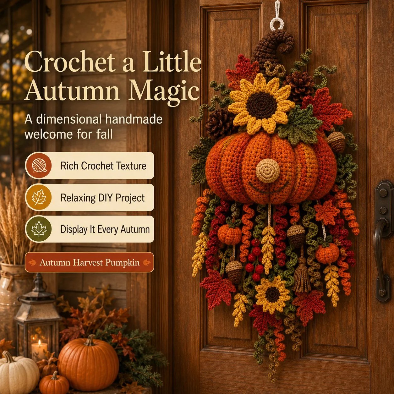 ⏳🔥 HOT SALE 49% OFF – 🧶 DIY Seasonal 3D Crochet Door Hanger Kits | Includes Coordinated Yarn, Stuffing, Accessories & Step‑by‑Step Instructions 💕