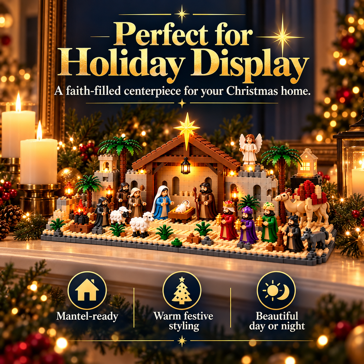 ⛪✝️Nativity Advent Calendar – 24-Day Buildable Christmas Nativity Set
