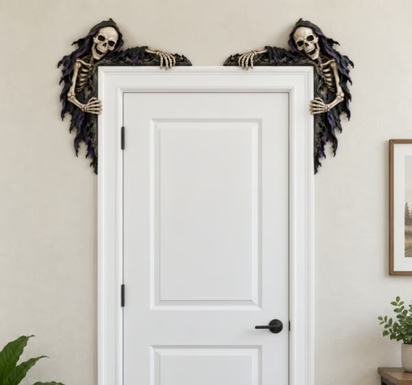 ⏰LAST DAY 50% OFF💀 Spooky Reaper Door Frame Corner Decor