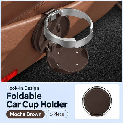 Foldable Car Door Cup Holder & Phone Stand | Hook-In Design